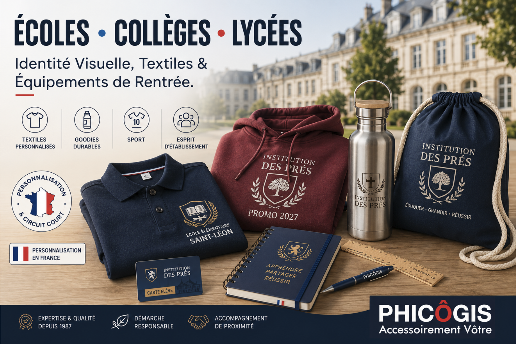 Textile scolaire personnalisé